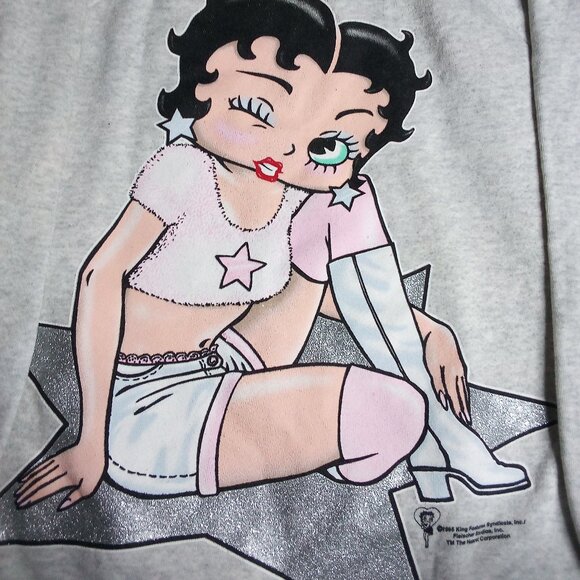 Vintage 90s Betty Boop Super Star Crewneck Sweatshirt - Picture 1 of 6
